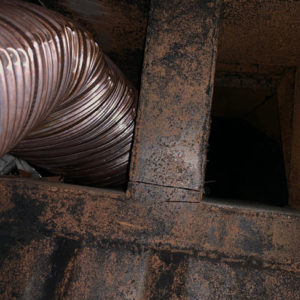 rusty dryer prior to service by professional cleaners in WA