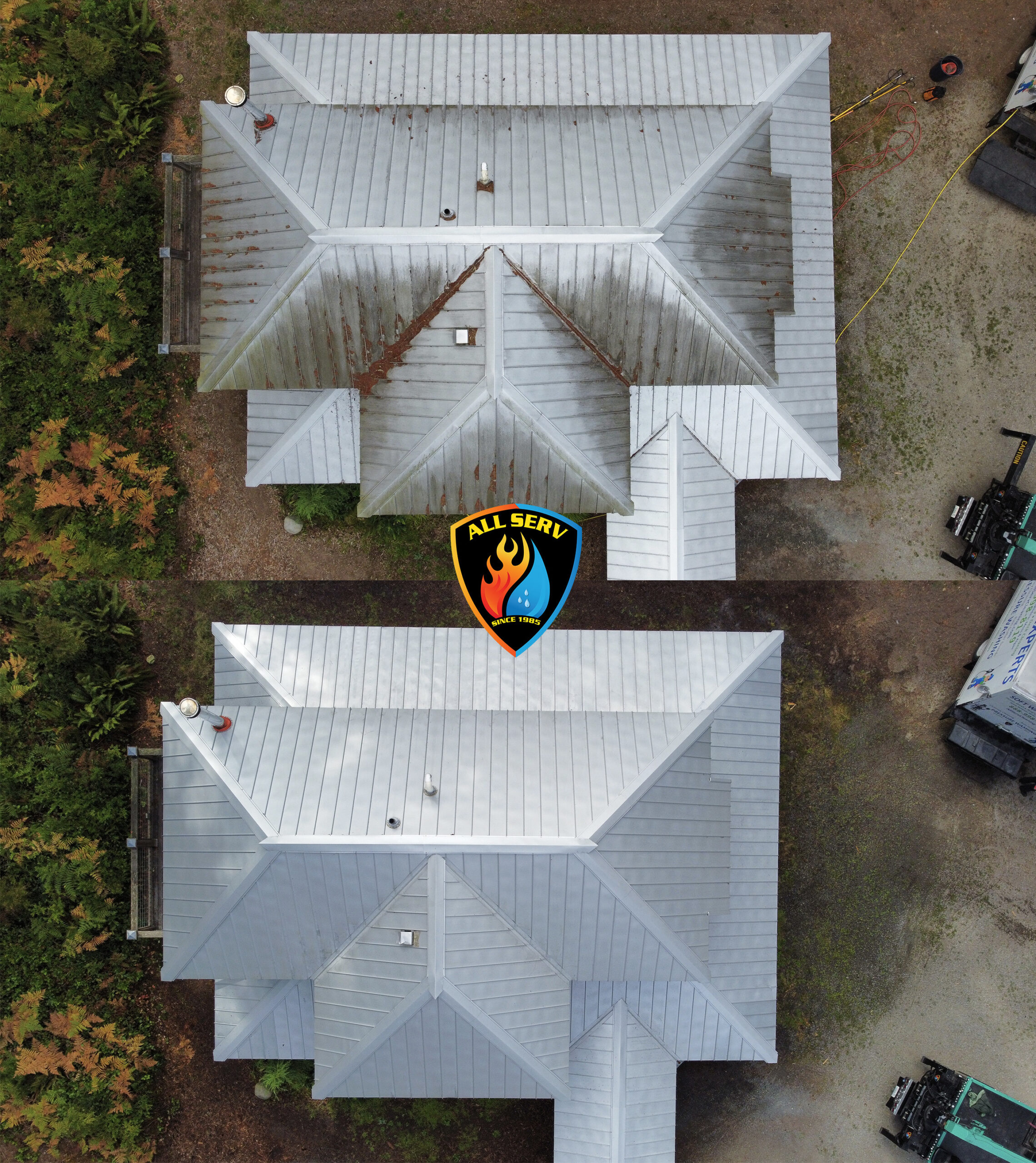 image_6487327 Metal roof before and after results of a Washington professional power washing company